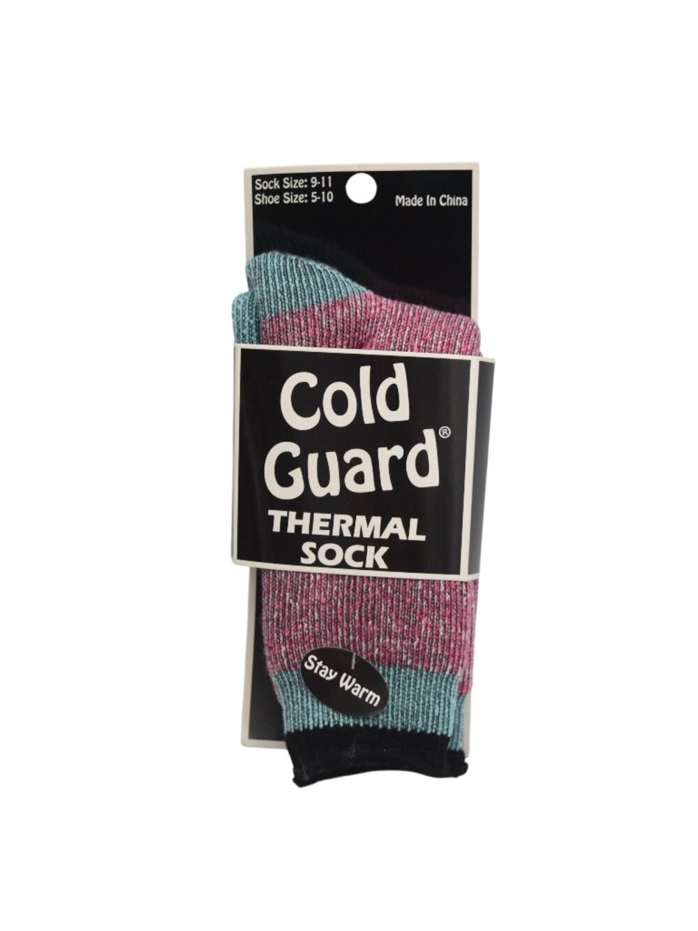 Cold Guard Thermal Socks Pink Teal Crew Warm Moisture Repelling Size 9 11 New